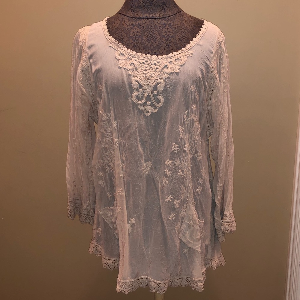 Johnny Was Sheer Blouse